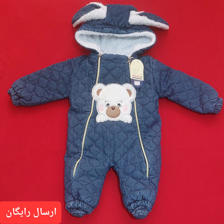 کاپشن سرهمی نوزادی طرح لی مدل خرس سفید ( با ارسال رایگان به سراسرکشور ) سایز 1 و 4