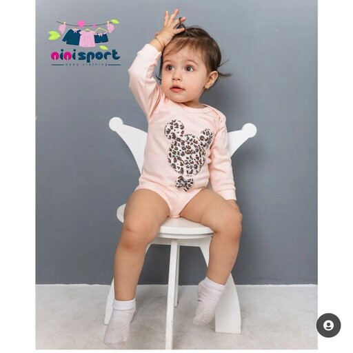 لباس نوزادی دو تکه دخترانه طرح پلنگی ( سایز ۱ ، ۲ و 3 )تخفیف ویژه