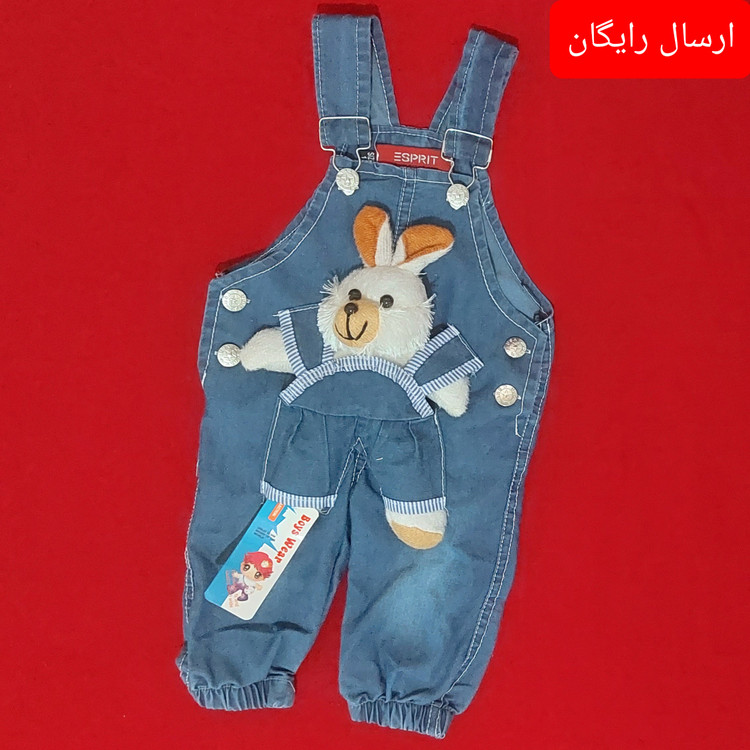 سرهمی پیشبندی نوزادی عروسکی بیلرسوت طرح جین سایز 1 ، 2 ، 3 و 4