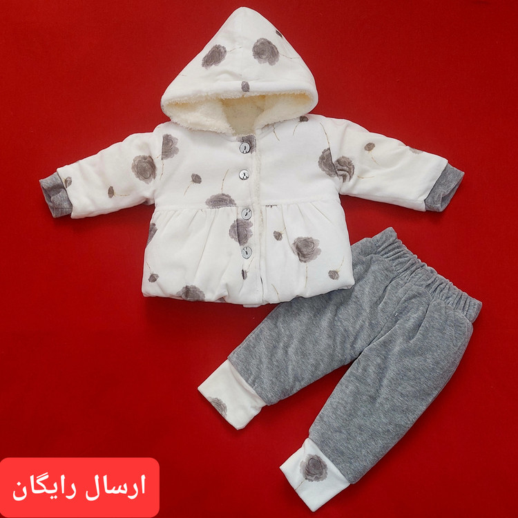 کاپشن نوزادی دخترونه دو تکه گل دار مدلی خاص و شیک ( سایز 1 ) با ارسال رایگان به سراسرکشور ، فروش ویژه تعداد محدود