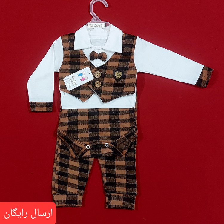 لباس نوزادی دو تکه طرح جلیقه خاص سایز 1 ، 2 و 3 ( با ارسال رایگان به سراسرکشور )