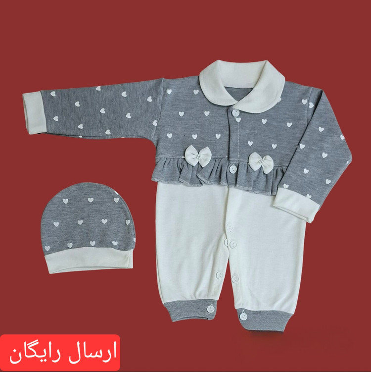 سرهمی نوزادی شیک دخترونه قلب دار مناسب بیمارستان و بدو تولد ( با ارسال رایگان )