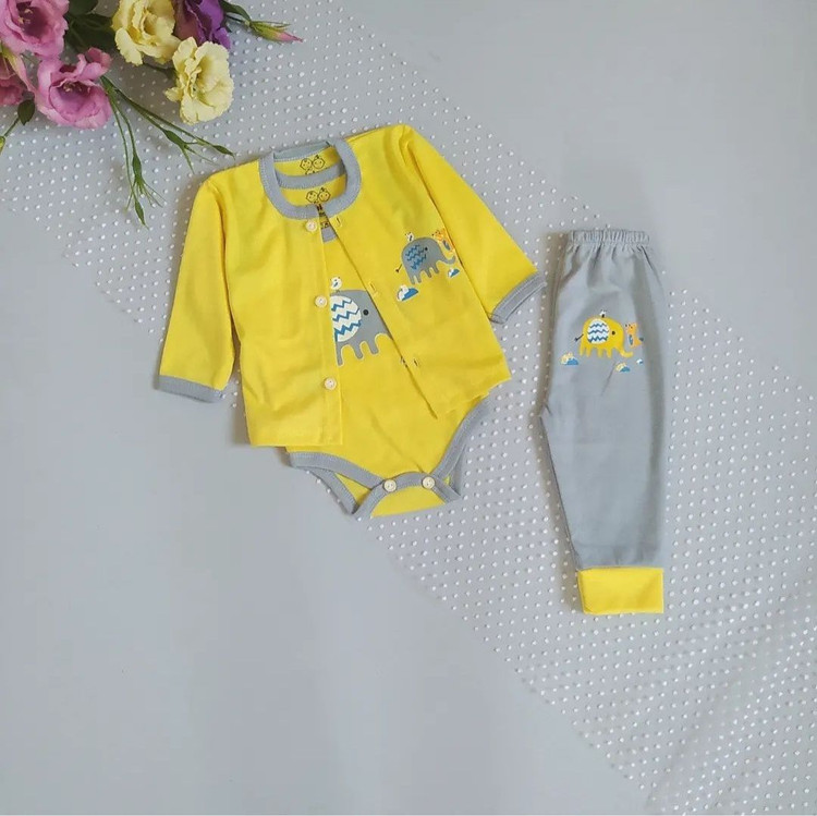 لباس نوزادی سه تکه طرح فیل سایز 1 ، 2 و 3 ( با ارسال رایگان به سراسرکشور )