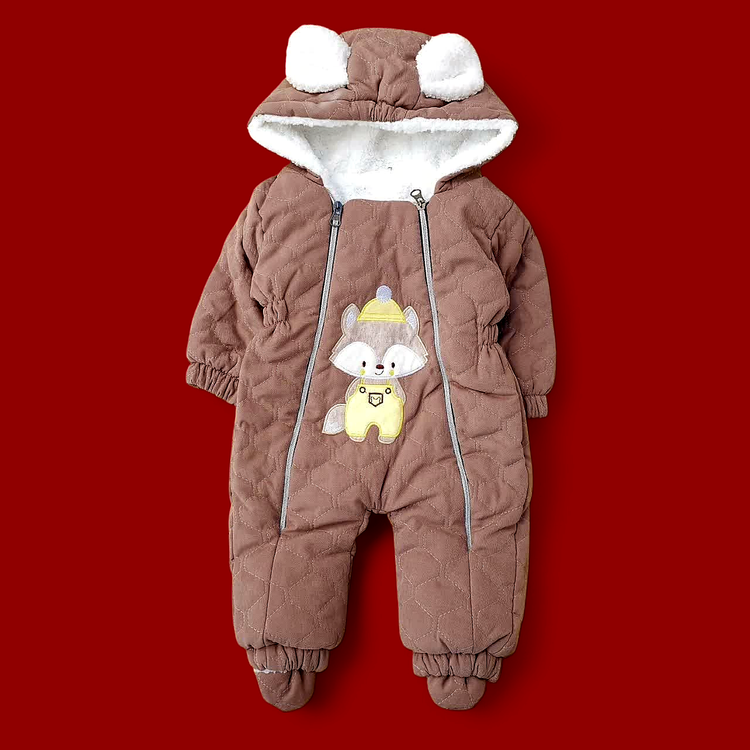 کاپشن سرهمی نوزادی طرح روباه سایز ۳ و ۴ (ارسال رایگان)