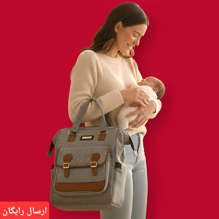 ساک نوزادی دو حالته کوله ای و دستی دو رنگ جذاب ارسال رایگان