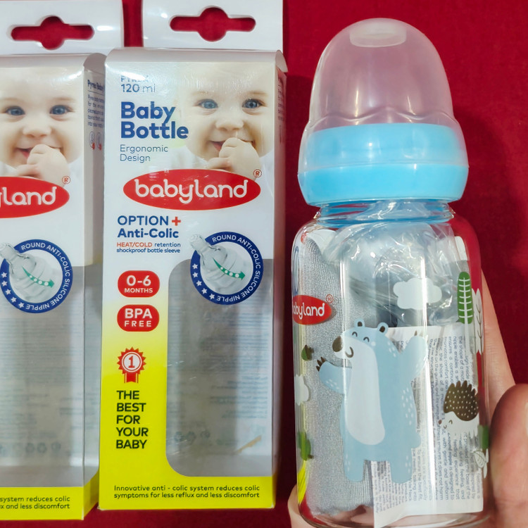 شیشه شیر نوزادی شیشه ای babyland سایز کوچک (ارسال رایگان)
