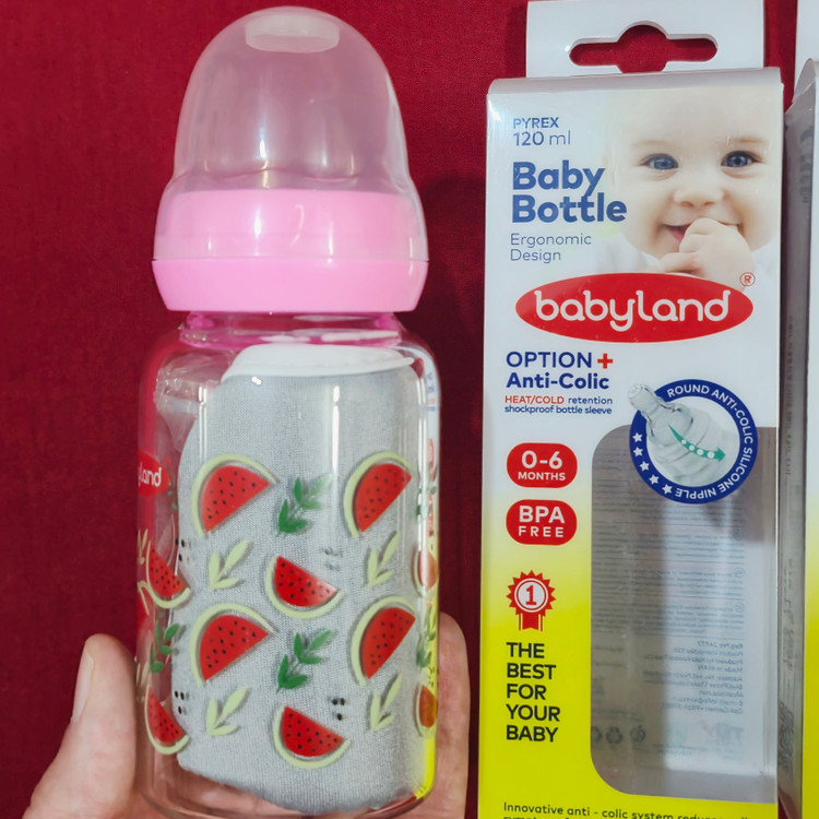 شیشه شیر نوزادی شیشه ای babyland سایز کوچک (ارسال رایگان)