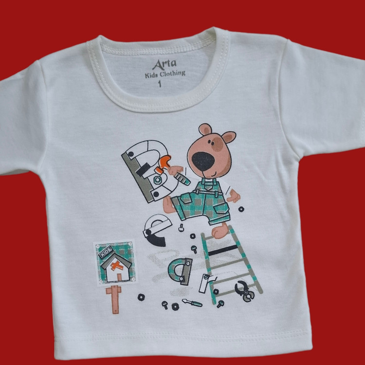 تیشرت شورت نوزادی طرح خرس بامزه سایز 1 و2