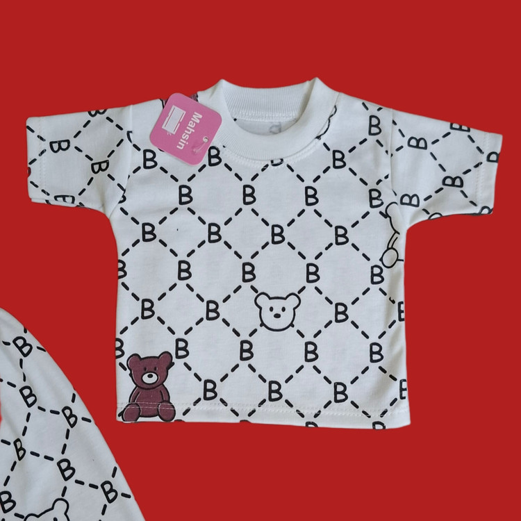 تیشرت شلوارک نوزادی شیک طرح baby (ارسال رایگان)