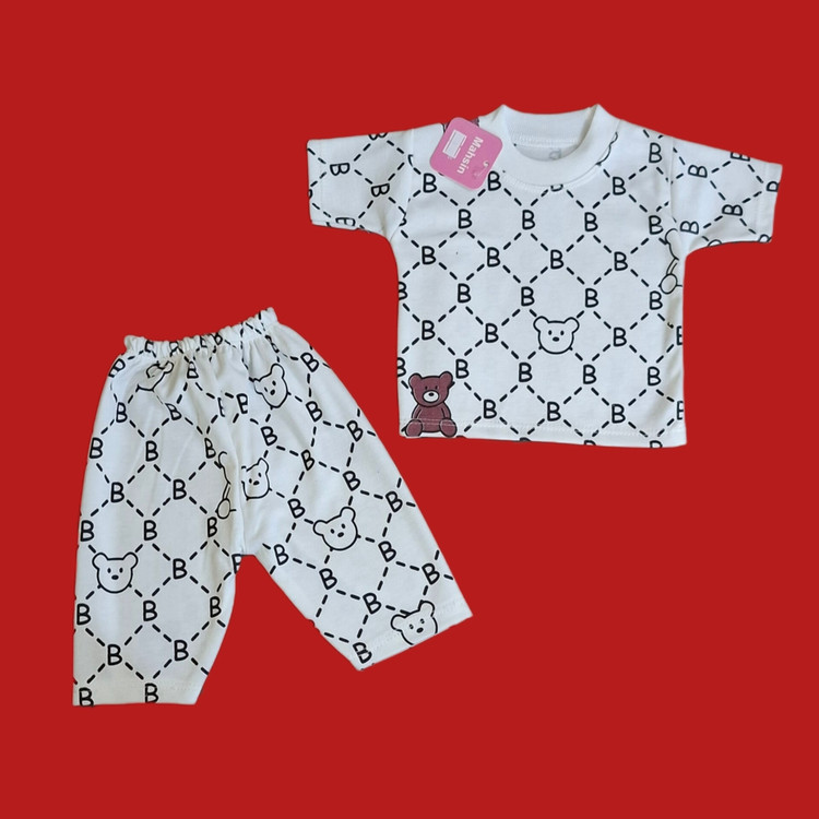 تیشرت شلوارک نوزادی شیک طرح baby (ارسال رایگان)