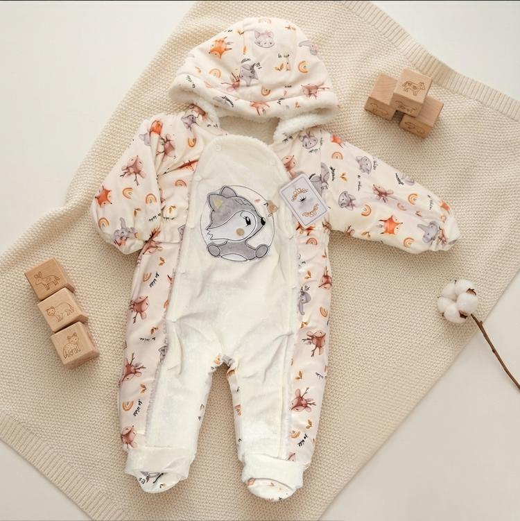 کاپشن نوزادی باکیفیت مخمل داخل خزدار برند babylife (ارسال رایگان )