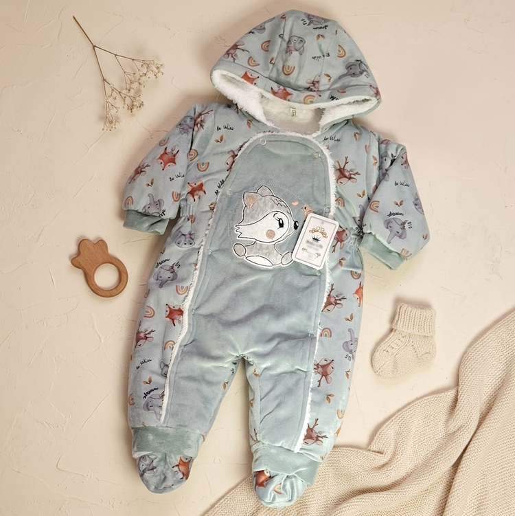 کاپشن نوزادی باکیفیت مخمل داخل خزدار برند babylife (ارسال رایگان )
