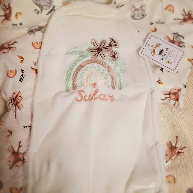کاپشن نوزادی باکیفیت مخمل داخل خزدار برند babylife (ارسال رایگان )